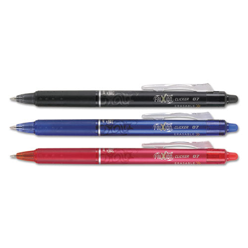 Frixion Clicker Erasable Retractable Gel Pen, 0.7 Mm, Assorted Ink-barrel, 3-pack