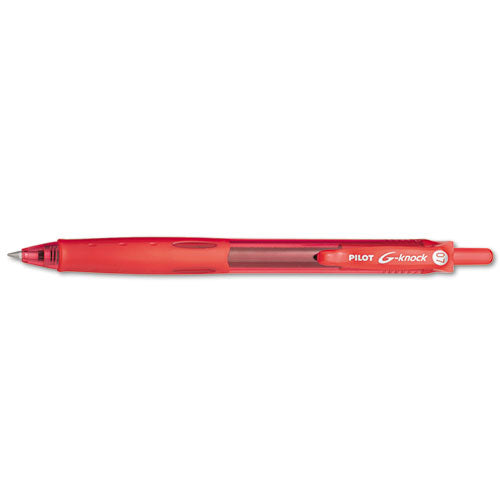 G-knock Begreen Retractable Gel Pen, Fine 0.7mm, Red Ink-barrel, Dozen