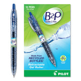 B2p Bottle-2-pen Recycled Retractable Gel Pen, 0.7mm, Blue Ink, Translucent Blue Barrel