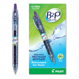 B2p Bottle-2-pen Recycled Retractable Gel Pen, 0.7mm, Purple Ink, Translucent Blue Barrel