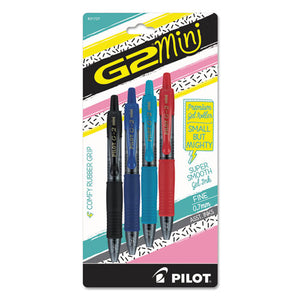 G2 Mini Retractable Gel Pen, Fine 0.7mm, Assorted Ink-barrel, 4-pack