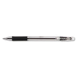 Easytouch Stick Ballpoint Pen, Fine 0.7mm, Black Ink, Clear Barrel, Dozen