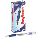 Easytouch Stick Ballpoint Pen, Medium 1mm, Blue Ink, Clear Barrel, Dozen