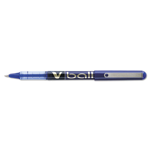 Vball Liquid Ink Stick Roller Ball Pen, Fine 0.7mm, Blue Ink-barrel, Dozen
