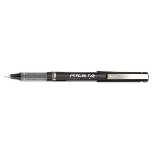 Precise V5 Stick Roller Ball Pen, Extra-fine 0.5mm, Black Ink-barrel, Dozen