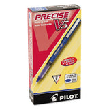 Precise V5 Stick Roller Ball Pen, Extra-fine 0.5mm, Blue Ink-barrel, Dozen