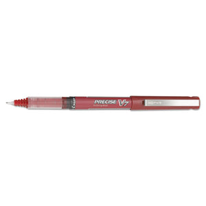 Precise V7 Stick Roller Ball Pen, Fine 0.7mm, Red Ink-barrel, Dozen