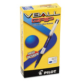 Vball Grip Liquid Ink Stick Roller Ball Pen, .5mm, Blue Ink, Blue-white Barrel, Dozen