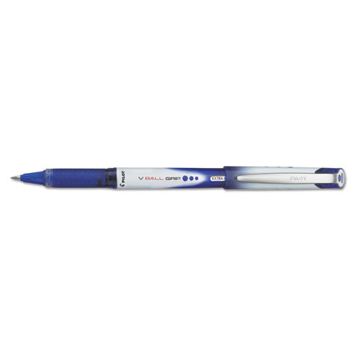 Vball Grip Liquid Ink Stick Roller Ball Pen, .5mm, Blue Ink, Blue-white Barrel, Dozen