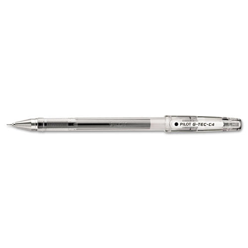 G-tec-c Ultra Stick Gel Pen, Ultra-fine 0.4 Mm, Black Ink, Clear Barrel, Dozen