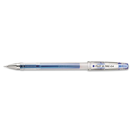 G-tec-c Ultra Stick Gel Pen, Ultra-fine 0.4 Mm, Blue Ink, Clear Barrel, Dozen
