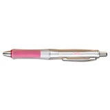 Dr. Grip Center Of Gravity Retractable Ballpoint Pen, 1mm, Black Ink, Silver-pink Barrel