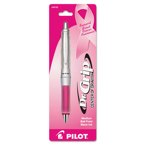 Dr. Grip Center Of Gravity Retractable Ballpoint Pen, 1mm, Black Ink, Silver-pink Barrel