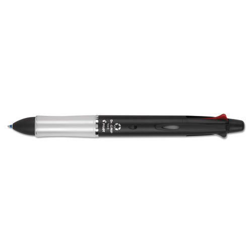 Dr. Grip 4 + 1 Retractable Ballpoint Pen-pencil, Black-blue-green-red Ink, Black Barrel