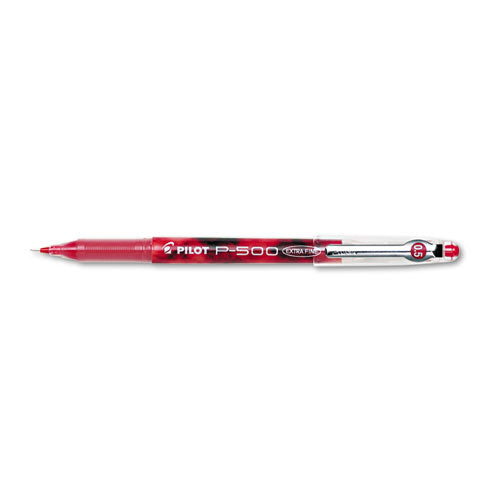 Precise P-500 Stick Gel Pen, Extra-fine 0.5mm, Red Ink-barrel, Dozen