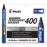 Premium 400 Permanent Marker, Broad Chisel Tip, Blue, 36-pack