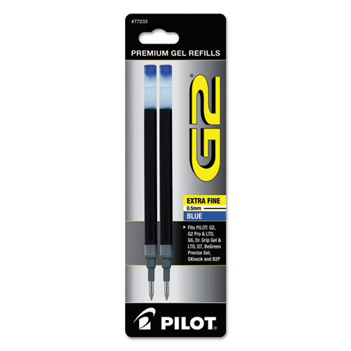 Refill For Pilot Gel Pens, Extra-fine Point, Blue Ink, 2-pack