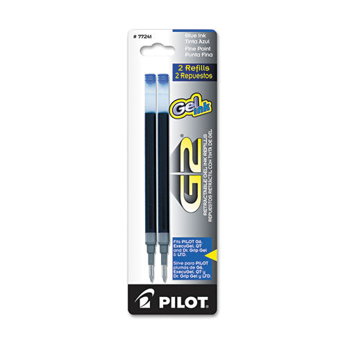 Refill For Pilot Gel Pens, Fine Point, Blue Ink, 2-pack