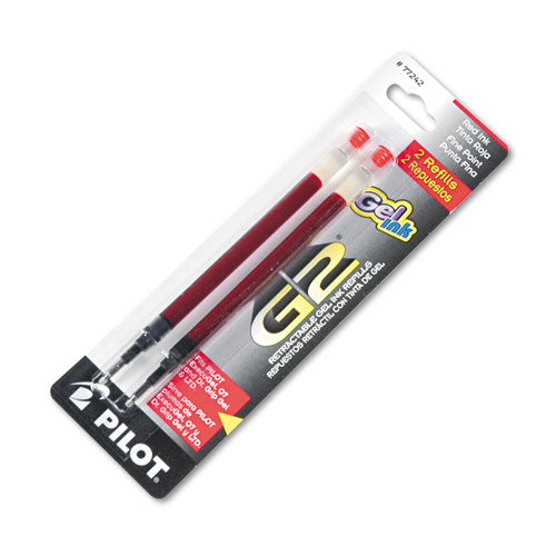 Refill For Pilot Gel Pens, Fine Point, Red Ink, 2-pack