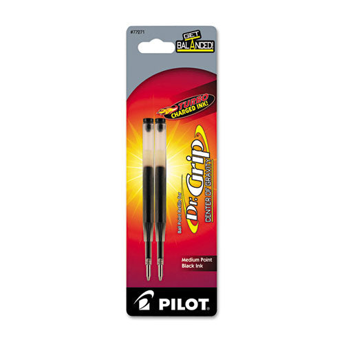 Refill For Pilot Dr. Grip Center Of Gravity Pens, Medium Point, Black Ink, 2-pack