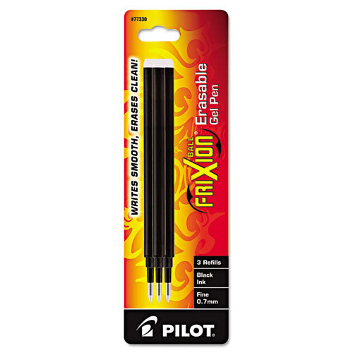 Refill For Pilot Frixion Erasable, Frixion Ball, Frixion Clicker And Frixion Lx Gel Ink Pens, Fine Point, Black Ink, 3-pack