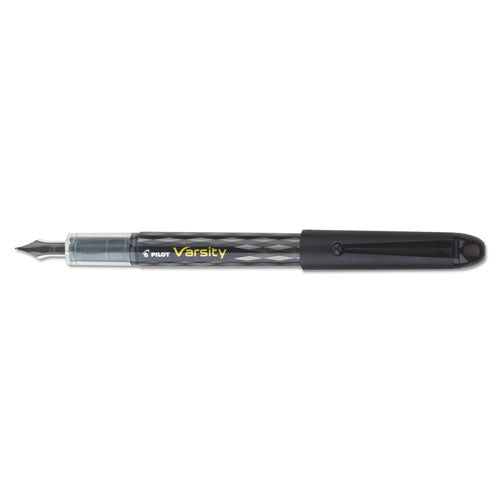 Varsity Fountain Pen, Medium 1mm, Black Ink, Gray Pattern Wrap Barrel