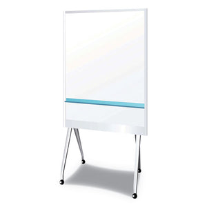 Mobile Partition Board Lg, 38 3-10" X 70 4-5", White, Aluminum Frame