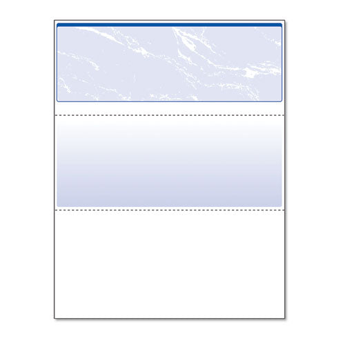 Security Business Checks, 11 Features, 8.5 X 11, Blue Marble Top, 500-ream