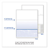 Standard Security Check, 11 Features, 8.5 X 11, Blue Marble Bottom, 500-ream