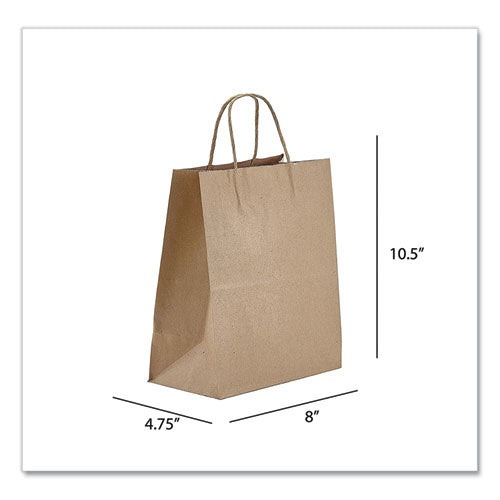 Kraft Paper Bags, Tempo, 8 X 4.75 X 10.5, Natural, 250-carton