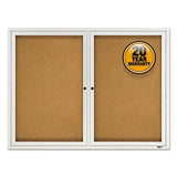 Enclosed Cork Bulletin Board, Cork-fiberboard, 48" X 36", Silver Aluminum Frame