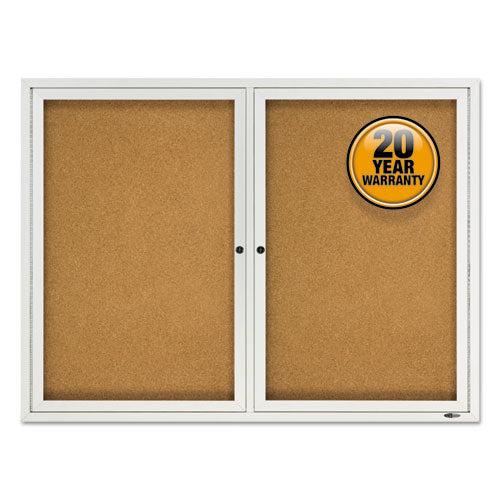 Enclosed Cork Bulletin Board, Cork-fiberboard, 48