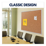 Classic Series Cork Bulletin Board, 24 X 18, Silver Aluminum Frame