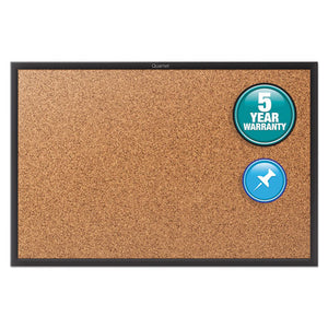 Classic Series Cork Bulletin Board, 36x24, Black Aluminum Frame