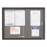 Enclosed Bulletin Board, Fabric-cork-glass, 48 X 36, Gray, Aluminum Frame