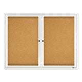 Enclosed Bulletin Board, Natural Cork-fiberboard, 48 X 36, Silver Aluminum Frame