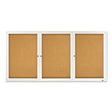 Enclosed Bulletin Board, Natural Cork-fiberboard, 72 X 36, Silver Aluminum Frame