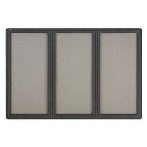 Enclosed Fabric-cork Board, 72 X 48, Gray Surface, Graphite Aluminum Frame