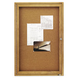Enclosed Bulletin Board, Natural Cork-fiberboard, 24 X 36, Oak Frame