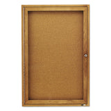 Enclosed Bulletin Board, Natural Cork-fiberboard, 24 X 36, Oak Frame