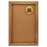 Enclosed Bulletin Board, Natural Cork-fiberboard, 24 X 36, Oak Frame