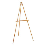 Lightweight Tripod Floor Easel, 64" High, Natural Oak