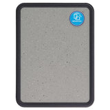 Contour Granite Gray Tack Board, 36 X 24, Black Frame