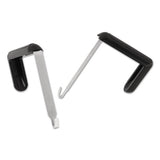 Adjustable Cubicle Hangers, 1 1-2" - 3" Panels, Aluminum-black, 2-set