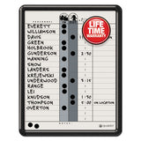 Employee In-out Board, Porcelain, 11 X 14, Gray, Black Plastic Frame