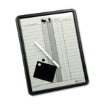 Employee In-out Board, Porcelain, 11 X 14, Gray, Black Plastic Frame