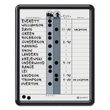 Employee In-out Board, Porcelain, 11 X 14, Gray, Black Plastic Frame