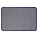 Contour Fabric Bulletin Board, 36 X 24, Light Blue, Plastic Navy Blue Frame