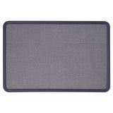 Contour Fabric Bulletin Board, 48 X 36, Light Blue, Plastic Navy Blue Frame