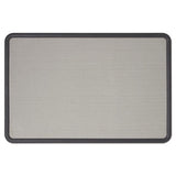 Contour Fabric Bulletin Board, 48 X 36, Gray Surface, Black Plastic Frame